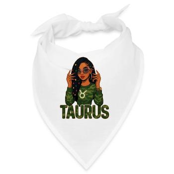 Stierkönigin – Loc-Afro-Mädchen geerdete Kraft - Bandana - Weiß - Vorne