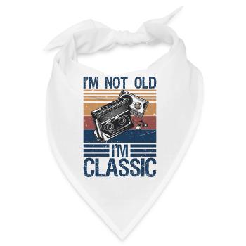I'm not old I'm classic Cassette Tape 70s 80s 80s - Bandana - Weiß - Vorne