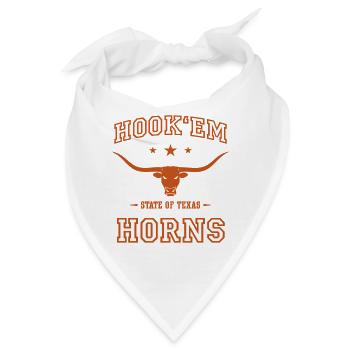 Hook'em Horns Texas Longhorns - Bandana - Weiß - Vorne