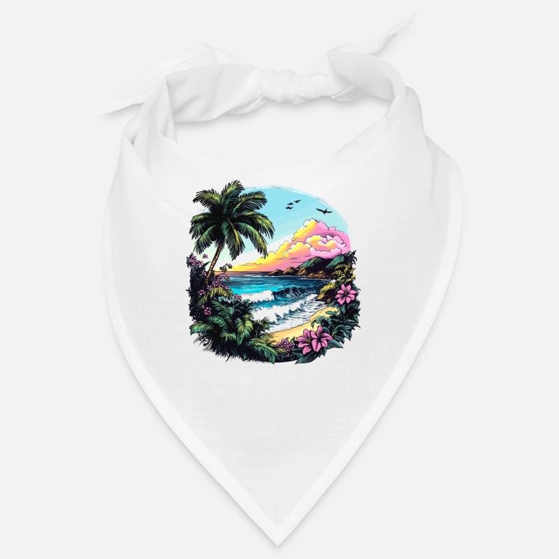 Côte tropicale au coucher du soleil Bandana