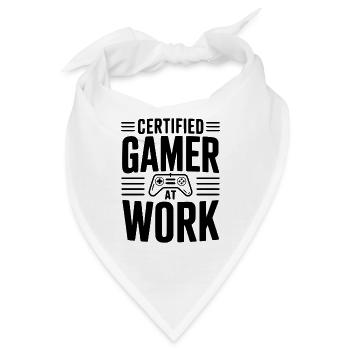 Zertifizierter Gamer bei der Arbeit - Bandana - Weiß - Vorne