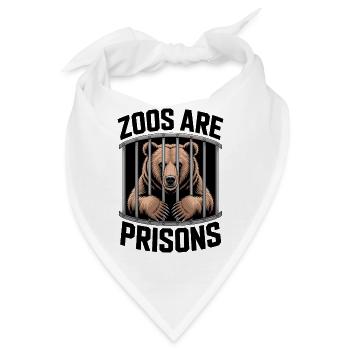 Bär hinter Gittern Motiv - Bandana - Weiß - Vorne