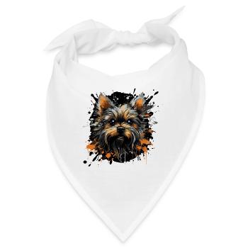 Yorkshire Terrier Splatter - Bandana - Weiß - Vorne