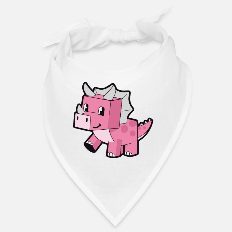 Dinosaure  Cube Rose Kawaii Bandana