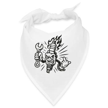 Bad Spark – Freche Zündkerze mit Schraubenschlüsse - Bandana - Weiß - Vorne
