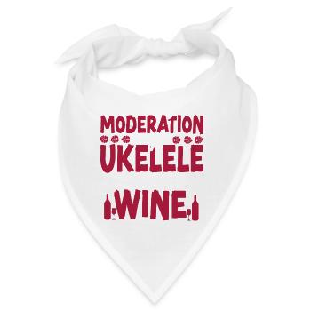 Hawaiian Ukulele Uke Wine - Bandana - Weiß - Vorne