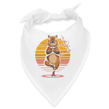 Capybara Yoga Meditation Abendrot - Bandana - Weiß - Vorne