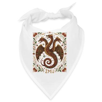 Slawische Drachen-Zmij-Volkskunst - Bandana - Weiß - Vorne