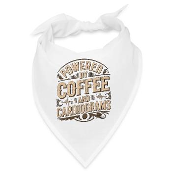 Cardiac Tech Powered By Coffee And Cardiac Imaging - Bandana - Weiß - Vorne