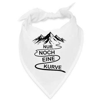 Nur noch eine Kurve lustige Berg und Alpen Sprüche - Bandana - Weiß - Vorne