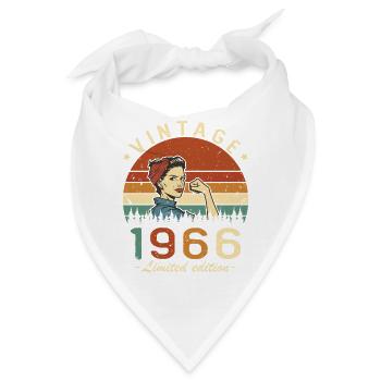 1966 Vintage-Retro-Geburtstagsgeschenk für die Ehefrau - Bandana - Weiß - Vorne