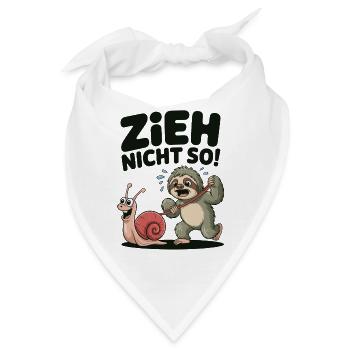 Faultier mit Schnecke, entspanntes funshirt - Bandana - Weiß - Vorne