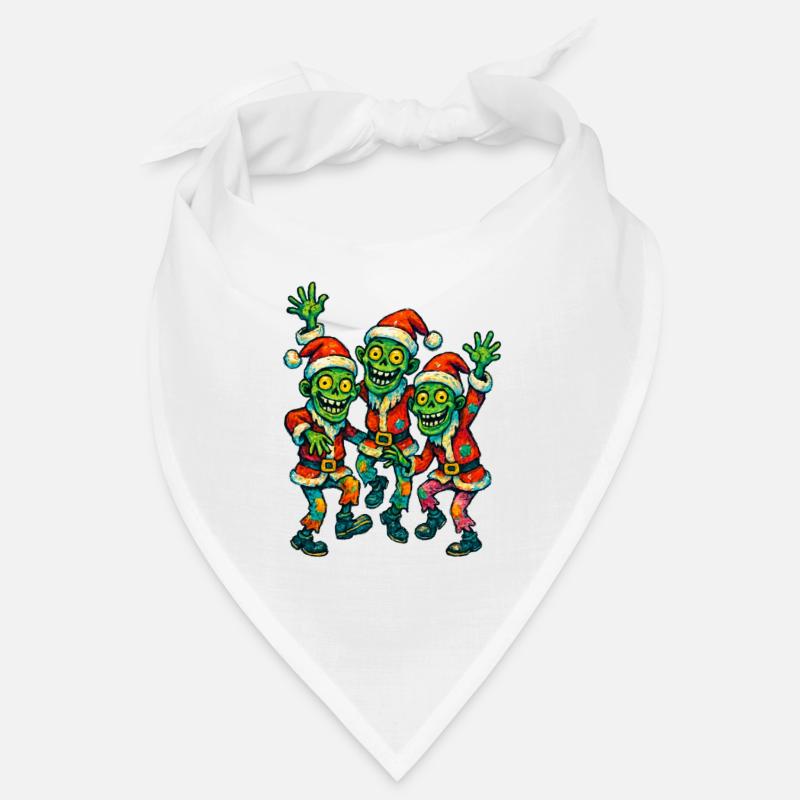 Zombies de Noël Rigolos en Bonnet de Santa Bandana