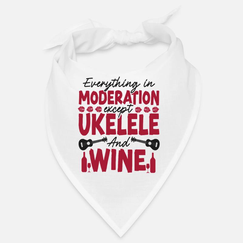 Hawaiian Ukulele Uke Wine Bandana