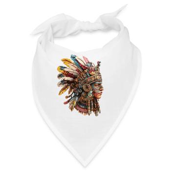 Aztekischer Federschmuck Kopfbedeckung - Bandana - Weiß - Vorne
