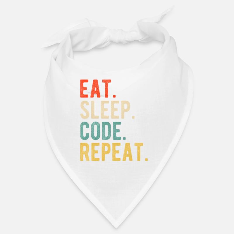 Eat Sleep Code Repeat Programmierer Nerd Retro Bandana