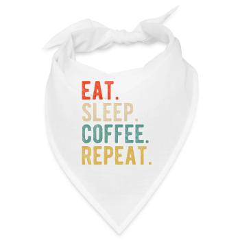 Eat Sleep Coffee Repeat Retro Kaffeeliebe - Bandana - Weiß - Vorne