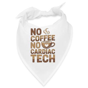 Cardiac Tech No Coffee No Sonography Coffee Lover - Bandana - Weiß - Vorne