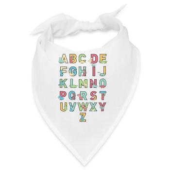 Alphabet Dinosaurier Kids Illustriertes Alphabet - Bandana - Weiß - Vorne