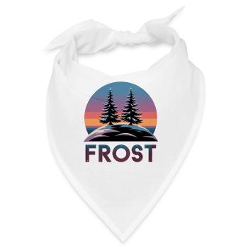 Frost Winterwald Retro Sonnenuntergang mit Tannen - Bandana - Weiß - Vorne