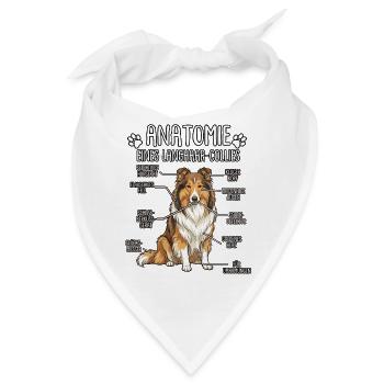 Langhaar-Collie: Die wahre Anatomie - Bandana - Weiß - Vorne