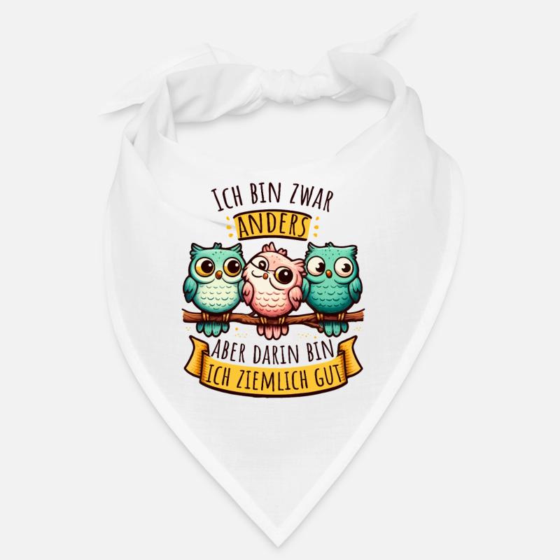 Anderssein – Eulen mit Spruch & Persönlichkeit Bandana