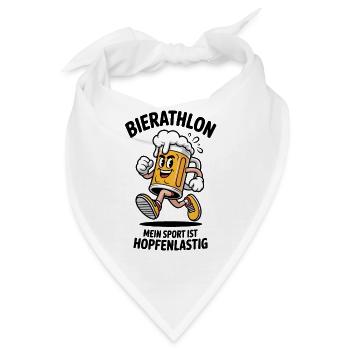 Bierathlon Spaßmotiv mit Laufbier - Bandana - Weiß - Vorne
