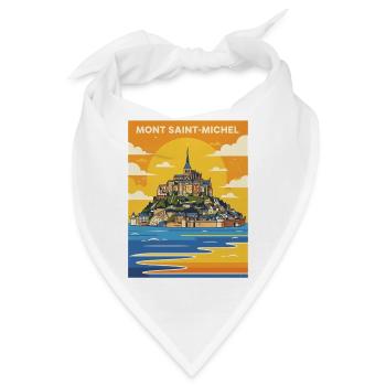 Mont Saint-Michel Plakat - Bandana - Weiß - Vorne