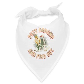 Zieh herum und finde das lustige Vintage Golf Meme heraus - Bandana - Weiß - Vorne