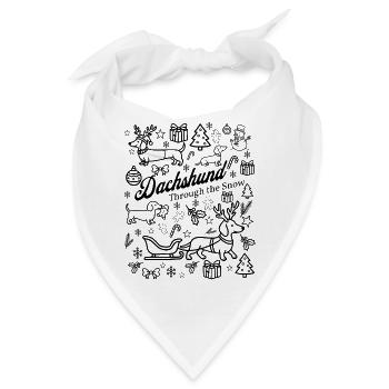 Dackel Snow Design - Bandana - Weiß - Vorne