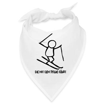 Die mit dem Pflug fährt, Ski fahren, Ski Anfänger - Bandana - Weiß - Vorne