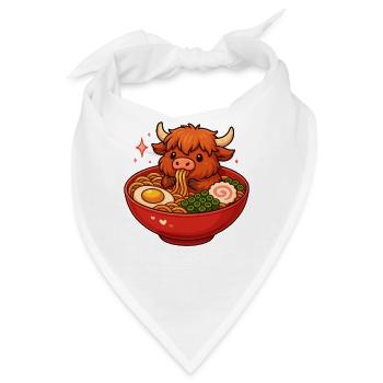  Hochland Rind mit Nudeln Ramen kawaii Hochland - Bandana - Weiß - Vorne