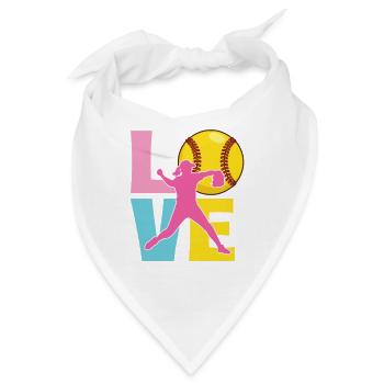 Love Softball Wortkunst Spaß für Fans Spieler - Bandana - Weiß - Vorne