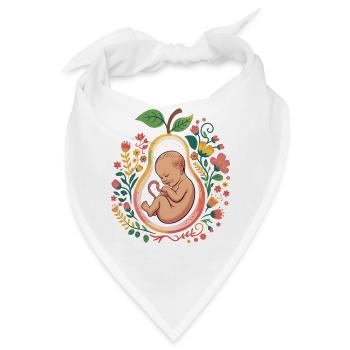 Frucht des Lebens: Blütenbauch - Bandana - Weiß - Vorne