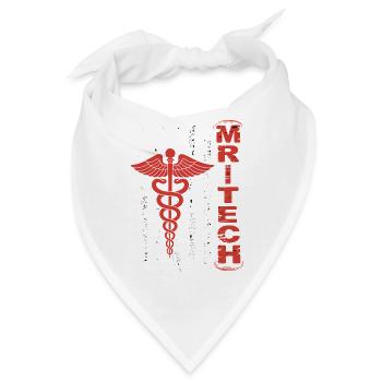 Rote MedTech Caduceus Flagge - Bandana - Weiß - Vorne