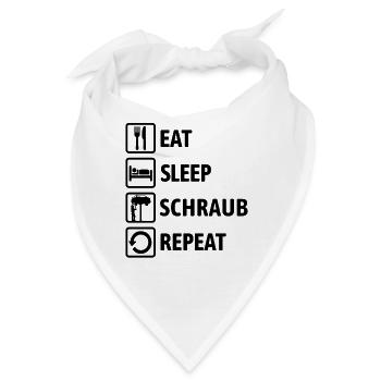 Eat Sleep Schraub Repeat - Schrauber Mechaniker - Bandana - Weiß - Vorne