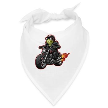 Frosch Biker im Lederjacke Style - Bandana - Weiß - Vorne