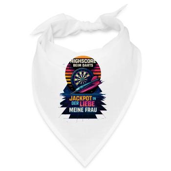 darts highscore liebe, jackpot meine frau - Bandana - Weiß - Vorne