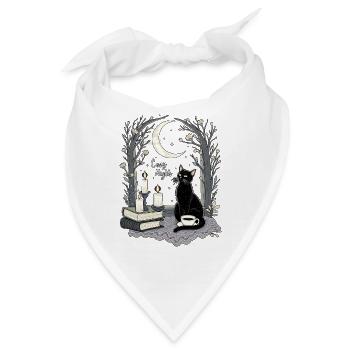 Cozy Nights Cozy Goth Katze - Bandana - Weiß - Vorne