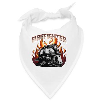 Feuerwehrhelm mit Flammen für Feuerwehrheld - Bandana - Weiß - Vorne
