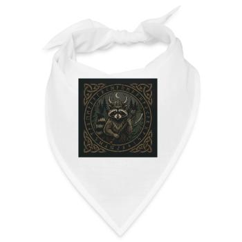 Wikinger Waschbär Krieger Mit Axt Runen - Bandana - Weiß - Vorne