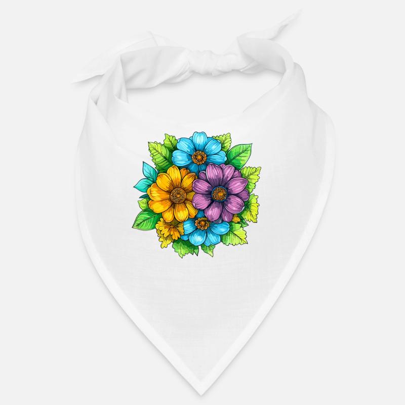 Bouquet de fleurs aux couleurs vives Bandana