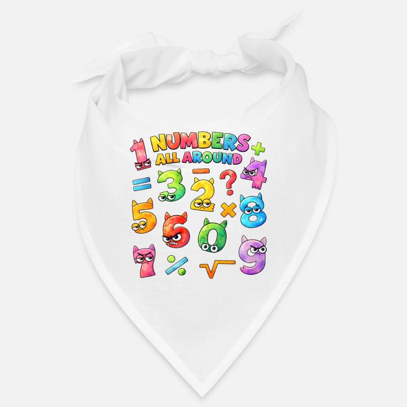 Rainbow Math Faces & Nombres Bandana