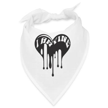 I am Fine Dark Heart It's Fine Everything is Fine - Bandana - Weiß - Vorne