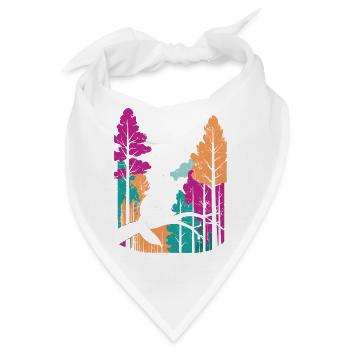 Mondwolf im farbenfrohen Waldfuchs - Bandana - Weiß - Vorne