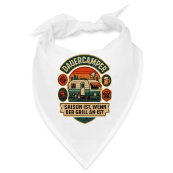 dauercamper grill spruch camping, geschenkidee - Bandana - Weiß - Vorne
