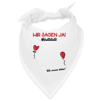 WIR SAGEN JA Hochzeit Gästebuch Polterabend - Bandana - Weiß - Vorne