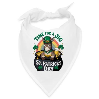 St. Patrick's Day Esel Goldtopf Regenbogen - Bandana - Weiß - Vorne