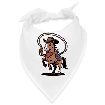 Lasso-Pony Western Cartoon - Bandana - Weiß - Vorne