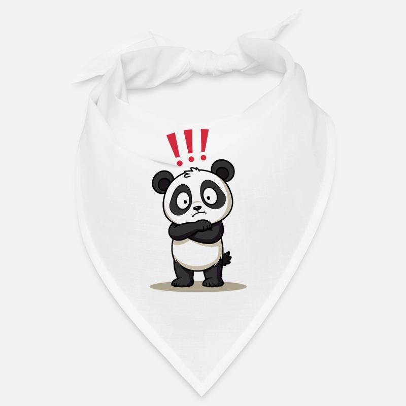 Skeptical Panda with Exclamation Point Humor Bandana